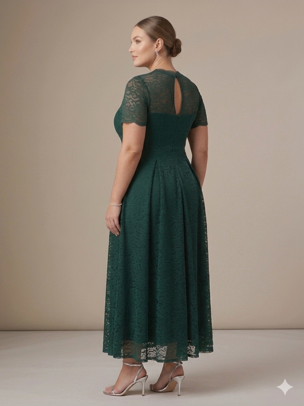 Torrid Green Lace Illusion Short Sleeve Midi Dress - Size 14 (NWT)